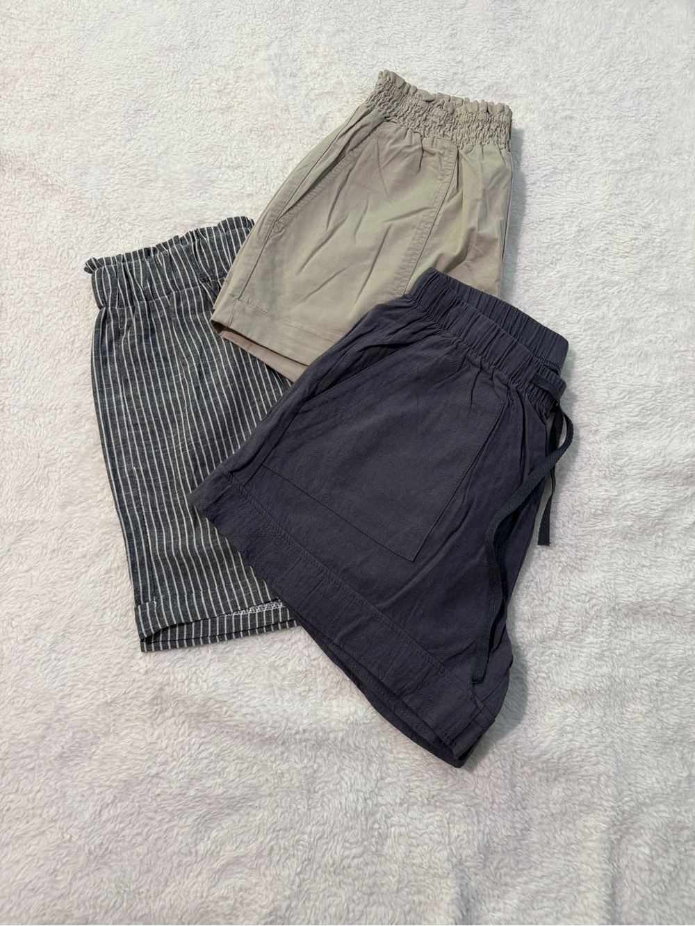 Lot of Vanilla Star Women's Athletic Shorts - Black, Tan, Gray Stripe M/L
